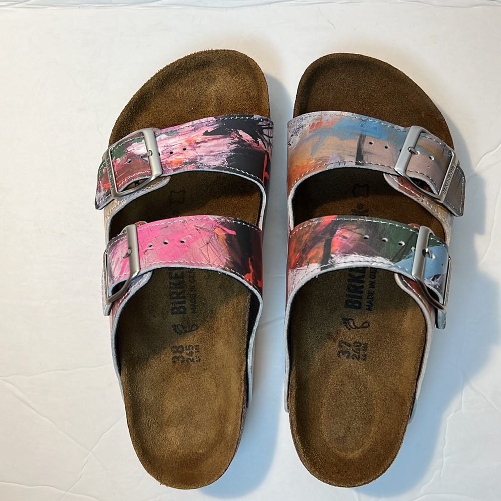 Custom Birkenstocks by Michael Grey Mismatched pair:Left:Size 38 /Right 37